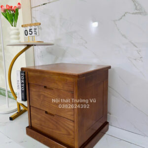 Tủ tab đầu giường gỗ sồi loại ẩn ngăn bí mật (có 4 ngăn, 2 thường + 2 ẩn)